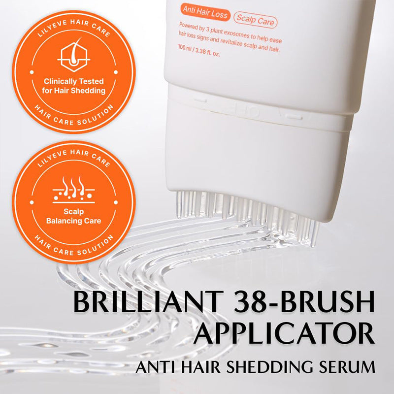 Hair Growth Serum with Built-In Brush Head for Massaging Hair and Improving Scalp